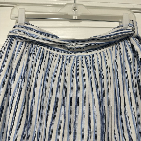 Gap Women's Blue White Stripe Spring Summer Midi Skirt Tie Waist Pockets Sz 16 - Picture 5 of 10